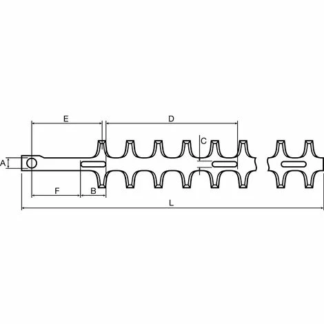 Lame Inférieur Taille Haies Alpina, Dolmar, Efco, Kawasaki, Makita, Marunaka, Oleo Mac, Robin Et Zenoah 4 Lame Inférieur Taille Haies Alpina, Dolmar, Efco, Kawasaki, Makita, Marunaka, Oleo Mac, Robin Et Zenoah – Image 2