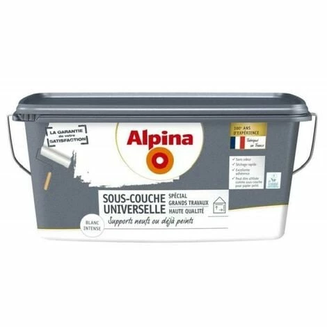 Alpina Sous Couche Universelle Acrylique Grands Travaux - Intérieur | Couleur: Blanc - Conditionnement: 5L - Blanc 3 Alpina Sous Couche Universelle Acrylique Grands Travaux - Intérieur | Couleur: Blanc - Conditionnement: 5L - Blanc
