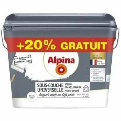 Alpina Sous Couche Acrylique Universelle Grands Travaux - Intérieur - 10L + 20% Gratuit