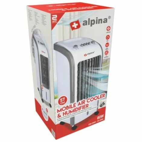 Ventilateur Rafraichisseur D'air 80W Silencieux 3en1 ALPINA Réservoir 4L Ventilateur Refroidisseur Humidificateur 3 Vitesses 5 Ventilateur Rafraichisseur D'air 80W Silencieux 3en1 ALPINA Réservoir 4L Ventilateur Refroidisseur Humidificateur 3 Vitesses – Image 4