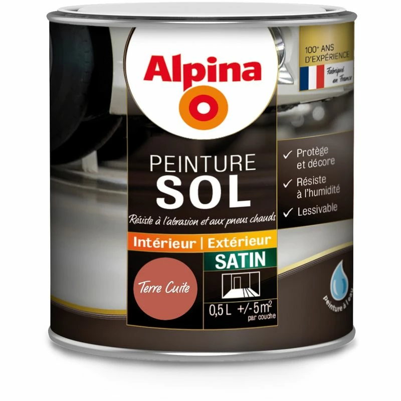 Alpina Peinture Sol - Intérieur & Extérieur - Satin - 0,5L | Couleur: Terre Cuite (Alpina) - Terre Cuite (Alpina) 2 Alpina Peinture Sol - Intérieur & Extérieur - Satin - 0,5L | Couleur: Terre Cuite (Alpina) - Terre Cuite (Alpina)