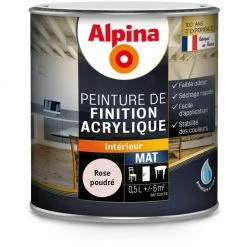 Alpina Peinture De Finition Acrylique - Intérieur - Mat - 0,5L | Finition: Mat - Couleur: Rose Poudré - Rose Poudré